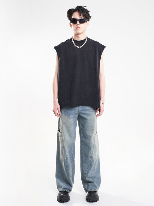 F3F Select Vintage Washed Wide Leg Work Jeans