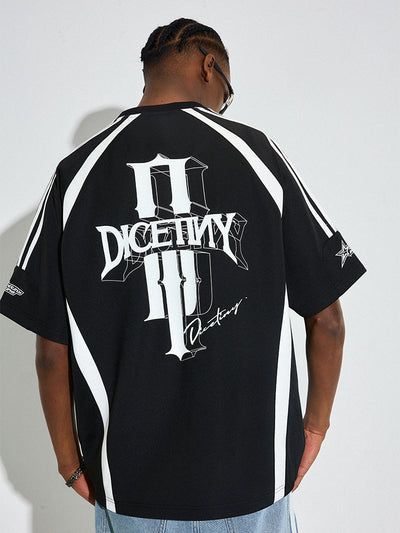 DICETINY Floral Logo Print Soccer Jersey Tee | Face 3 Face