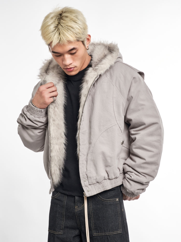 F3F Select Fur Quilted Lining Hoodie Jacket | Face 3 Face