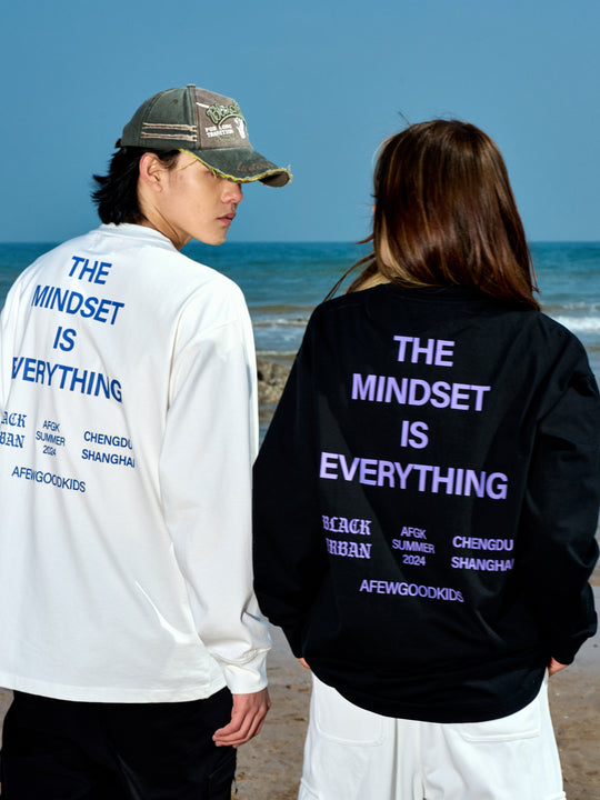 AFGK Mindset Slogan Printed Long Sleeved Tee
