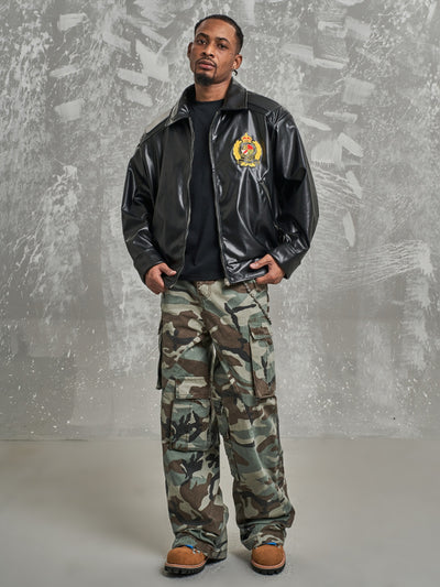 F3F Select Side Pocket Patchwork Camouflage Baggy Cargo Pants | Face 3 Face