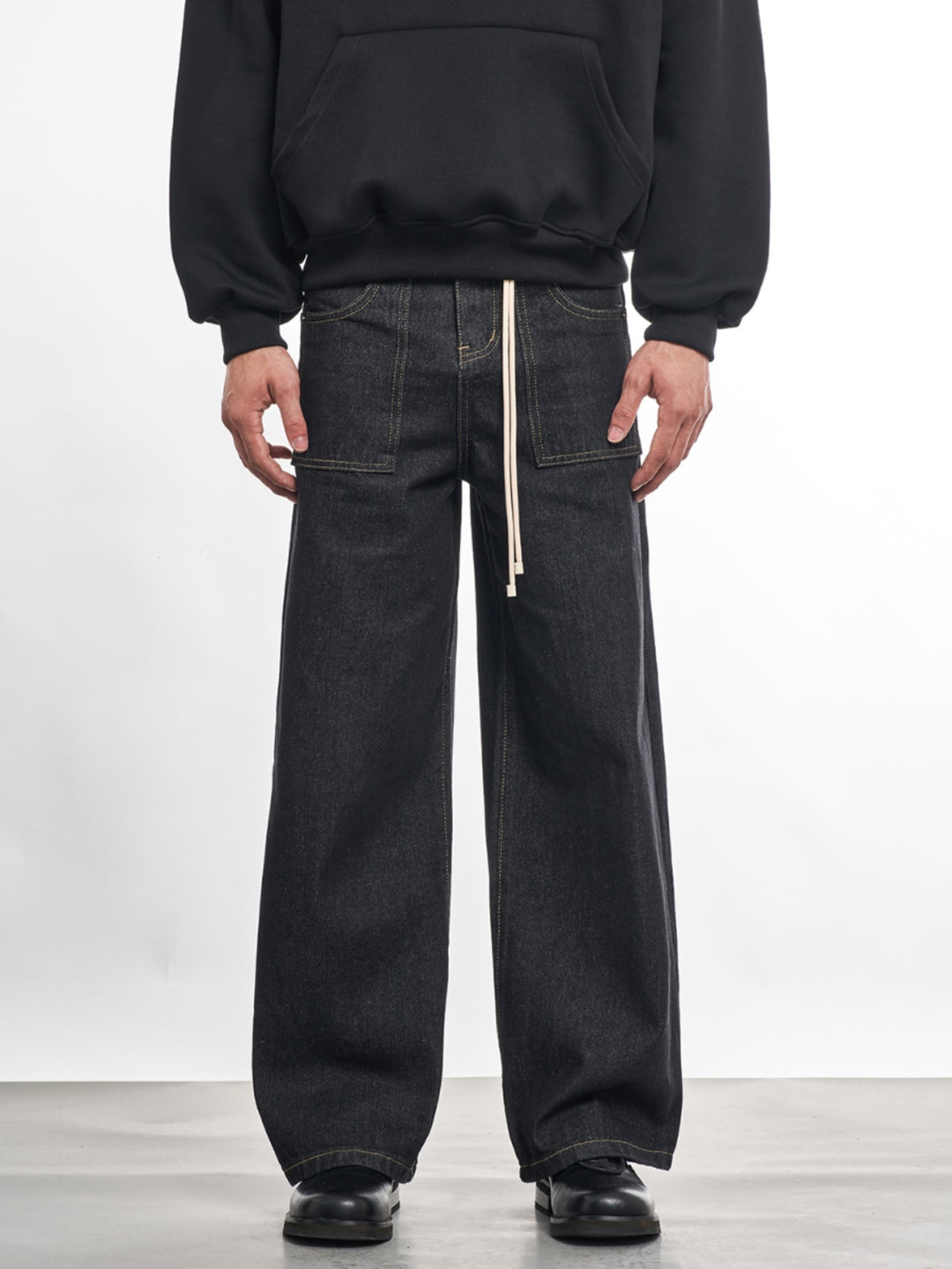 F3F Select Drawstring Belt Patch Pocket Jeans | Face 3 Face