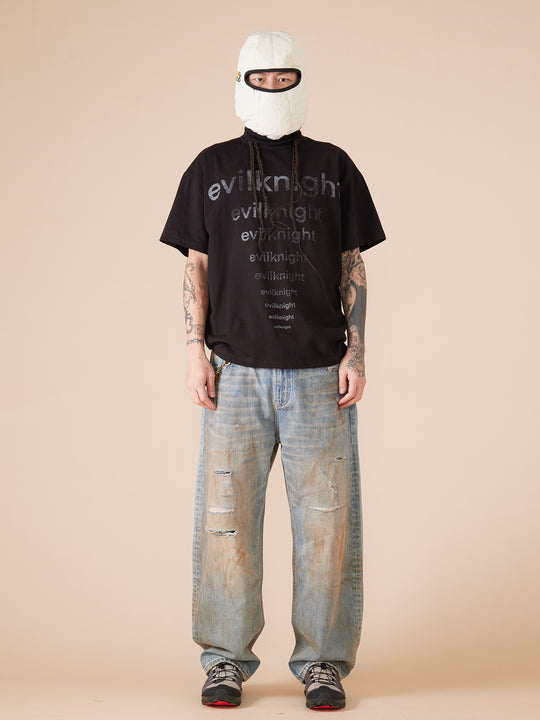 EVILKNIGHT(EK) Slogan Printed Tee