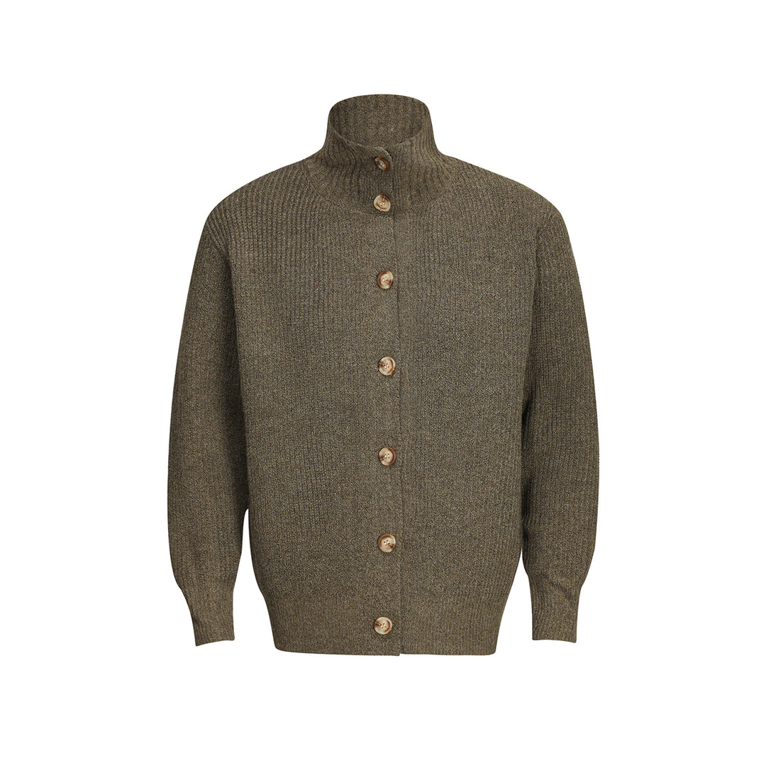 F3F Select High Neck Collar Button Knit Cardigan | Face 3 Face