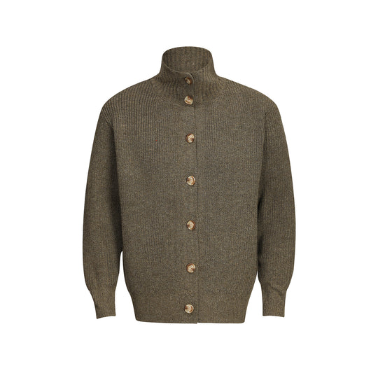 F3F Select High Neck Collar Button Knit Cardigan | Face 3 Face