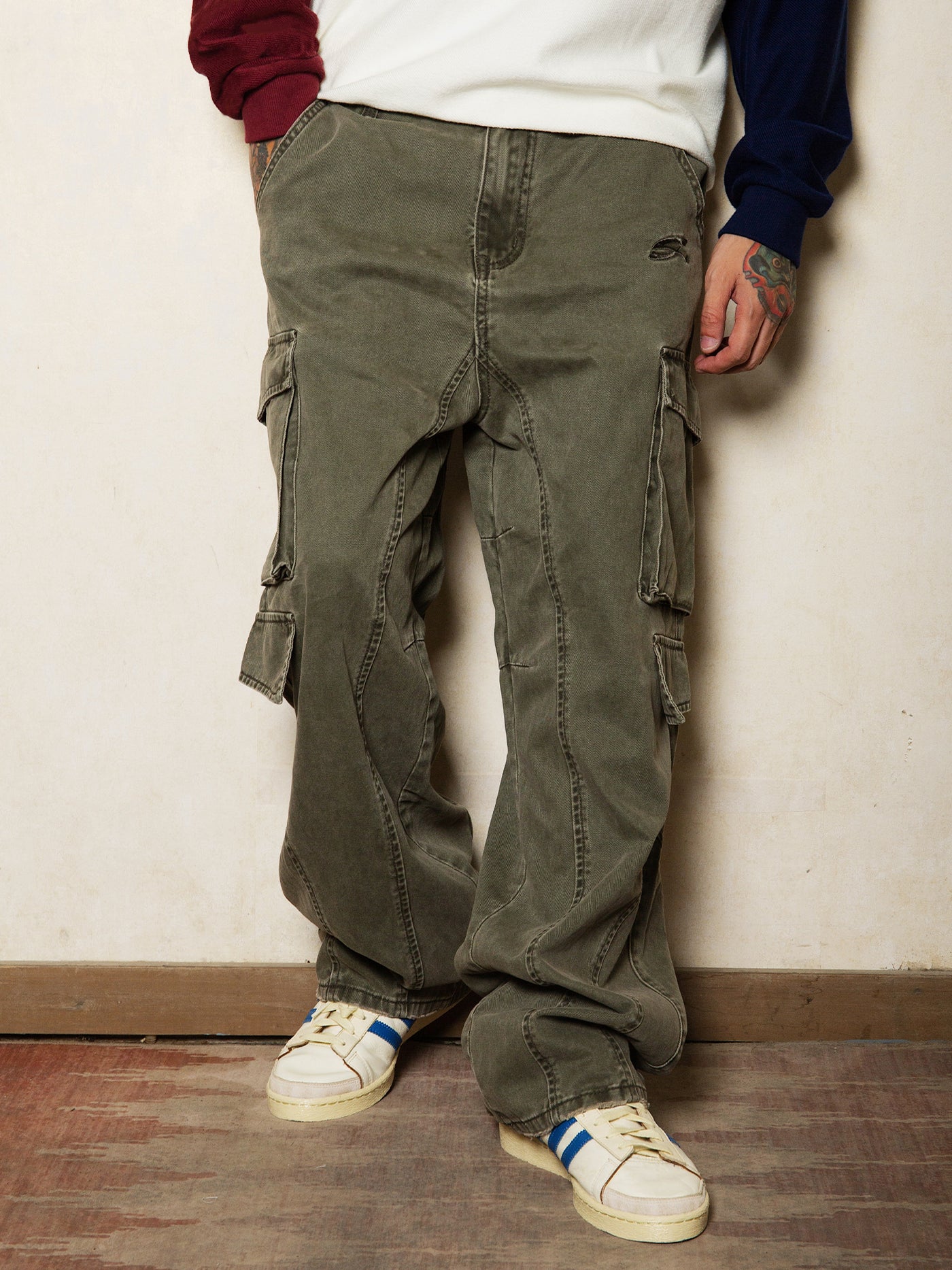 S45 Dyed Aged Work Cargo Pants | Face 3 Face