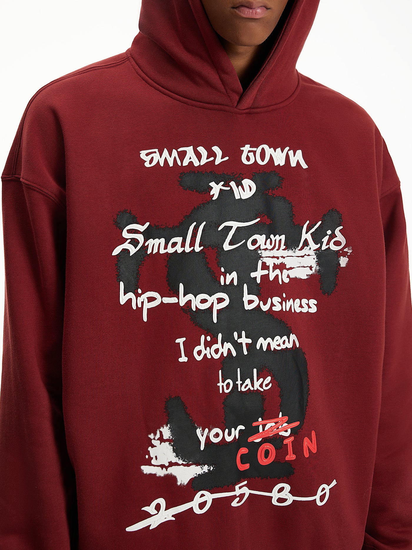 Small Town Kid Graffiti Font Print Hoodie | Face 3 Face