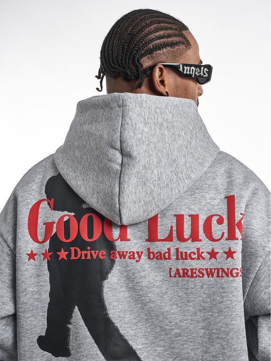 F3F Select Good Luck Printed Letter Hoodie | Face 3 Face