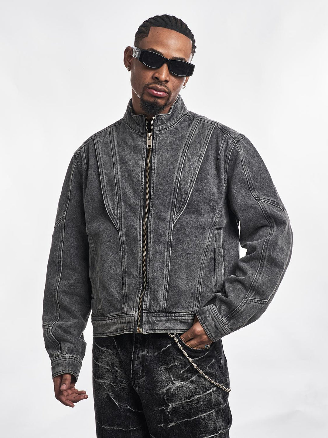 F3F Select Patchwork Washed Denim Short Jacket | Face 3 Face