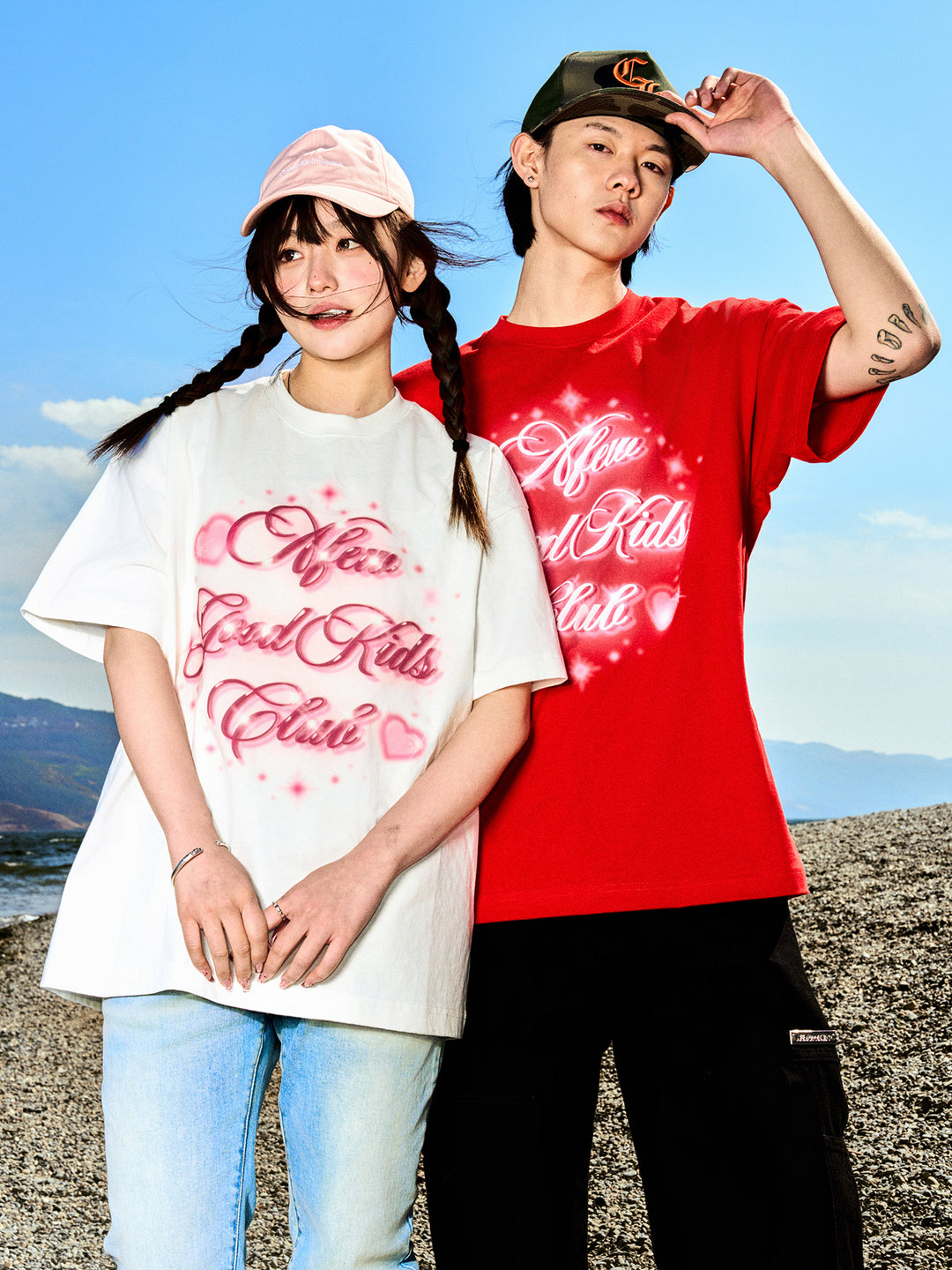 AFGK Swoosh Letter Love Print Tee