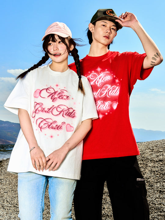 AFGK Swoosh Letter Love Print Tee