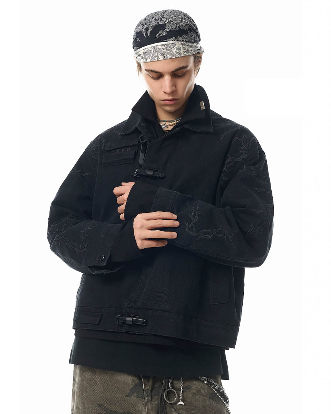 JHYQ Deconstructing Embroidery Thorn Work Jacket | Face 3 Face