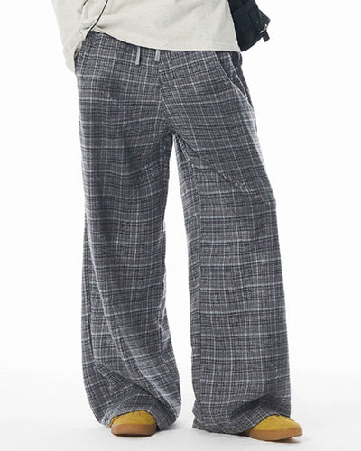 JHYQ Plaid Draped Baggy Pants | Face 3 Face