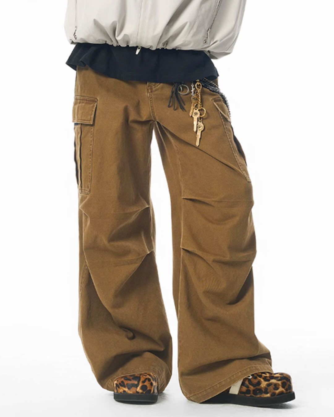 JHYQ Washed Pleated Work Baggy Cargo Pants | Face 3 Face