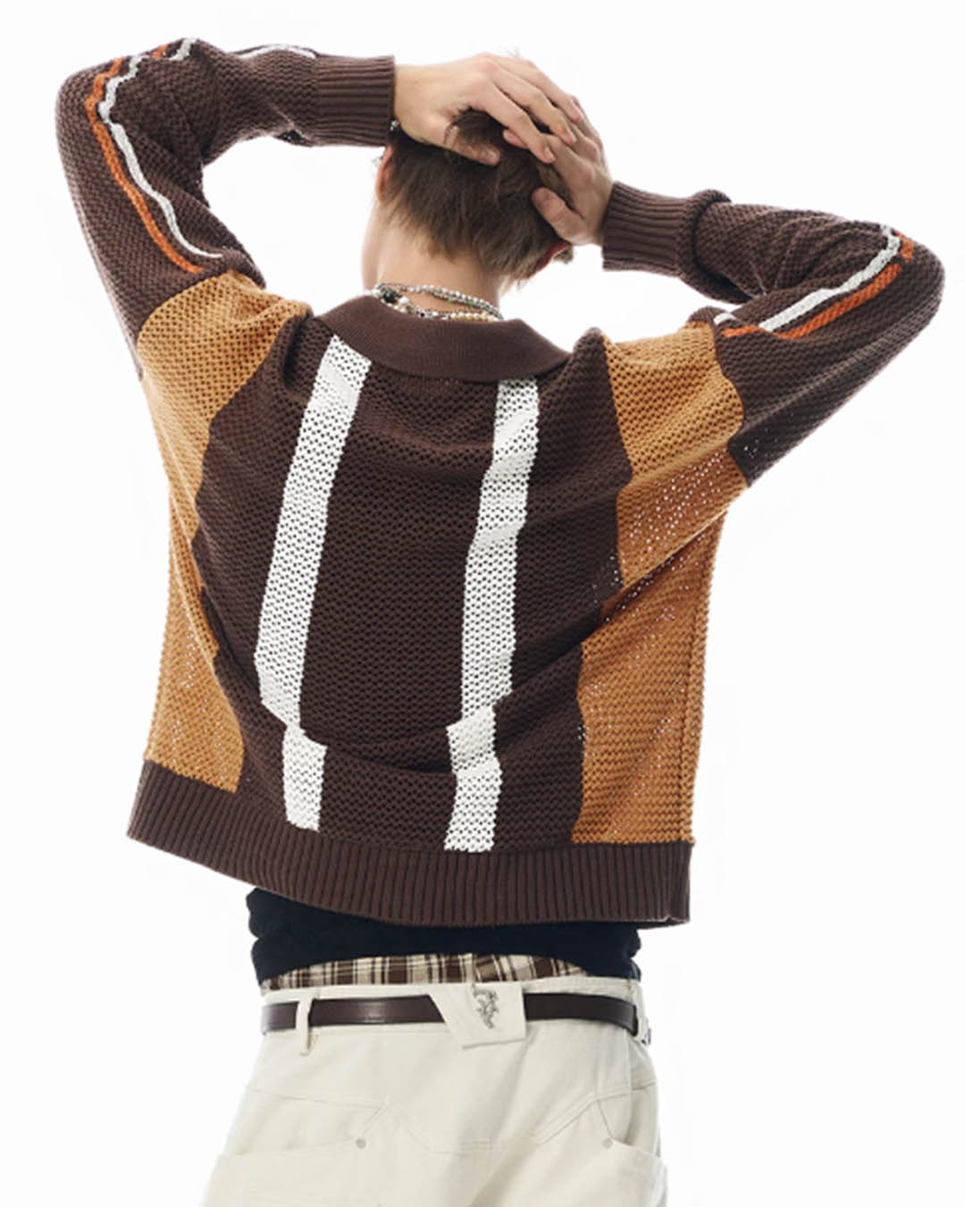 JHYQ Contrast Color Stitching Knit Cardigan | Face 3 Face