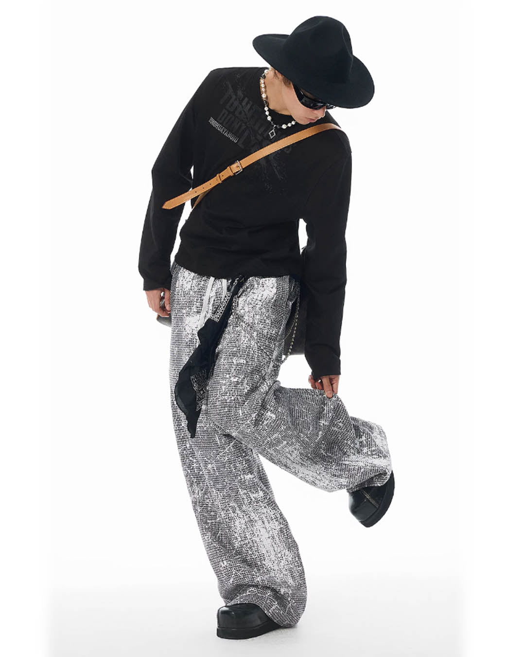 JHYQ Cracked Print Baggy Work Pants | Face 3 Face