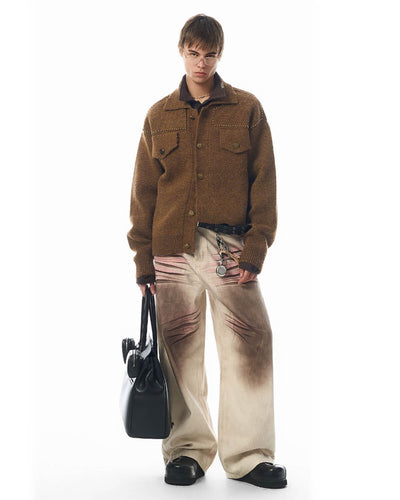 JHYQ Color Dirty Dyed Baggy Jeans | Face 3 Face