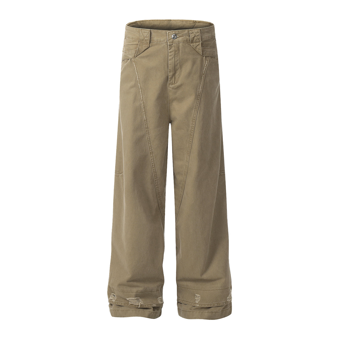 F3F Select Khaki Baggy Vertical Cut Work Pants | Face 3 Face