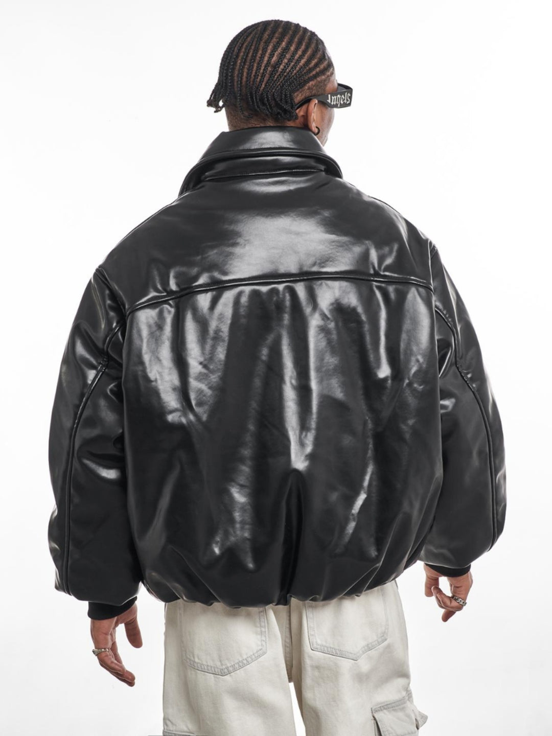 F3F Select PU Leather Bomber Puffer Jacket | Face 3 Face