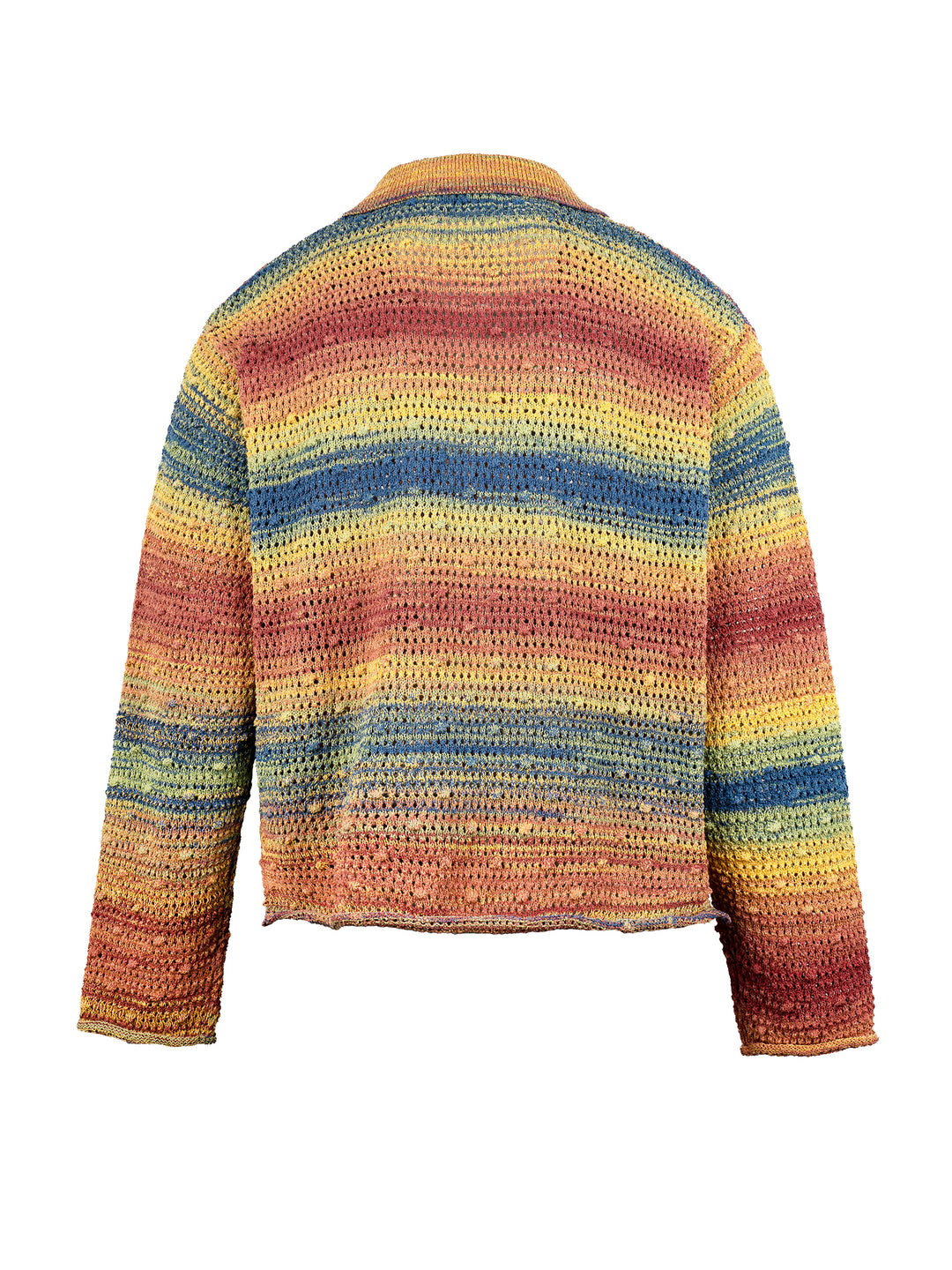 EVILKNIGHT(EK) Rainbow Dyeing Drum Wave Knit Sweater
