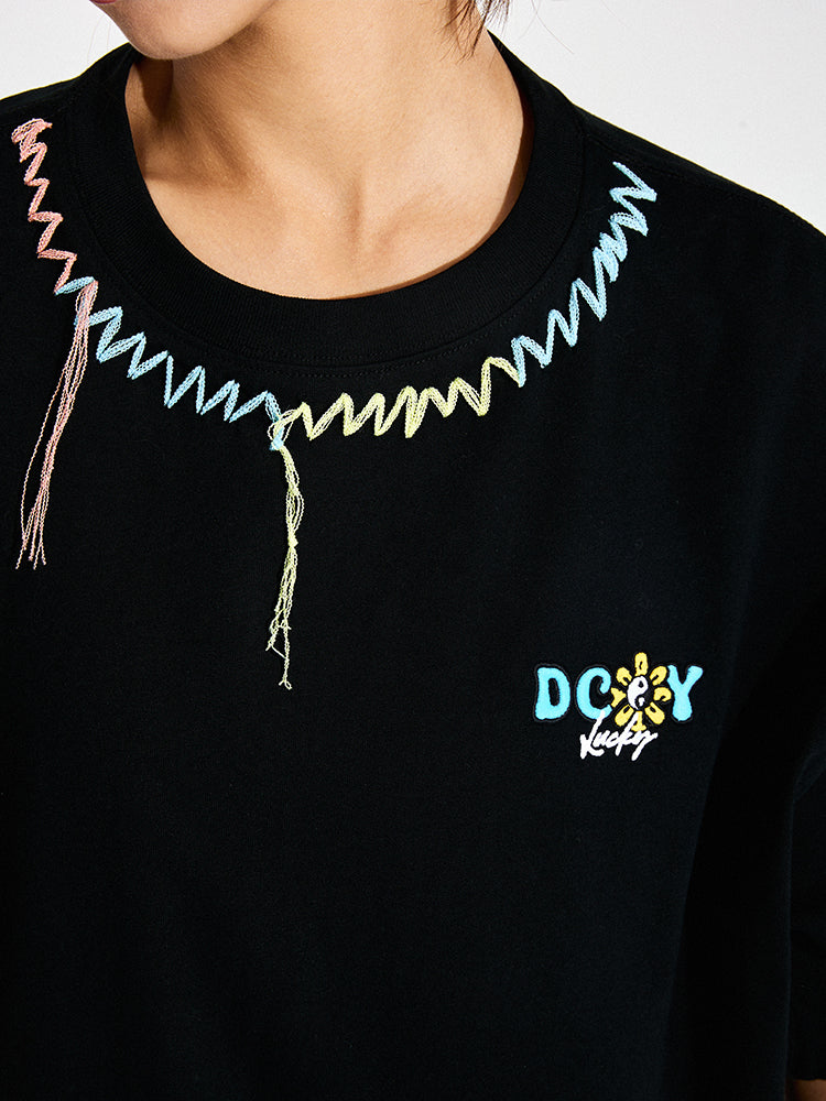 DICETINY Flower Embroidery Tee | Face 3 Face