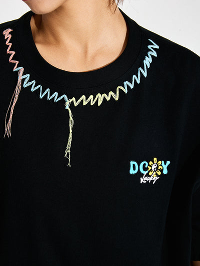 DICETINY Flower Embroidery Tee | Face 3 Face