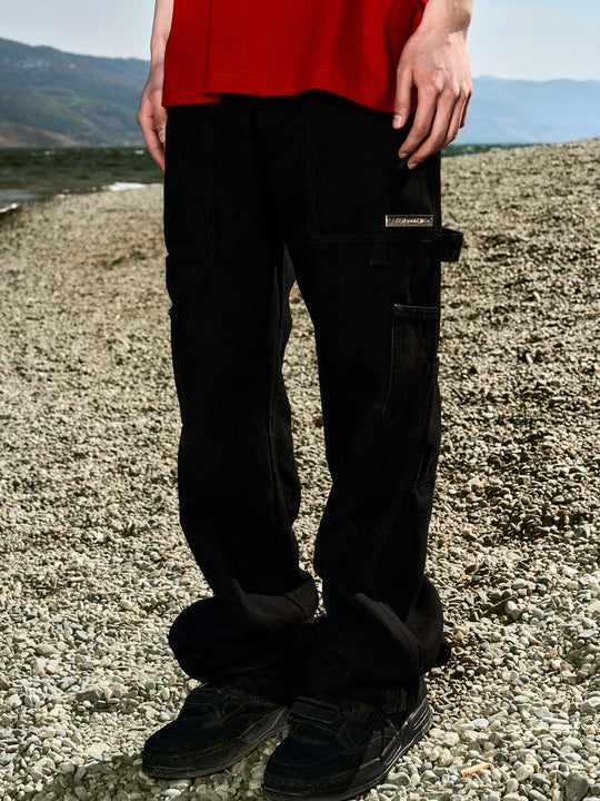 AFGK Rivet Multi Pocket Washed Lumberjack Denim Jeans