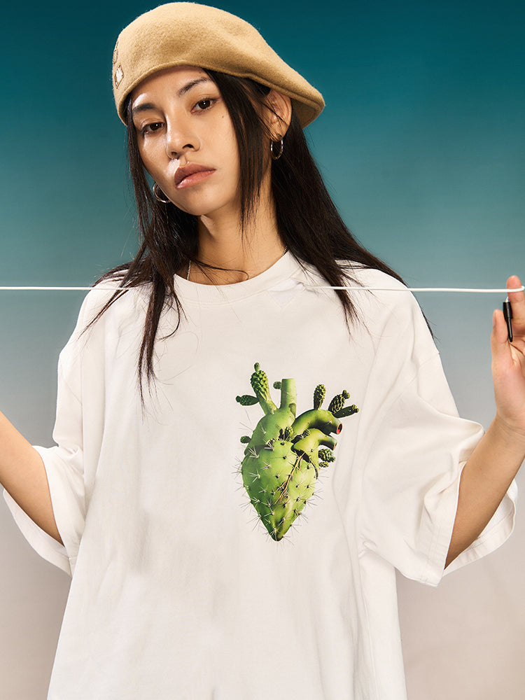 YADcrew Cactus Heart Printed Tee | Face 3 Face