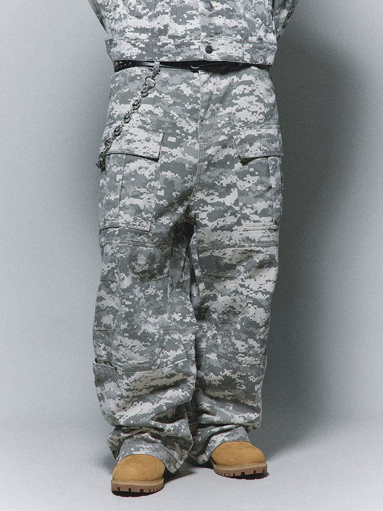 ANTIDOTE Mosaic Camouflage Large Pockets Baggy Cargo Pants | Face 3 Face