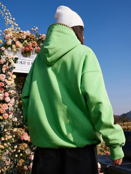 MEDM Color Clashing Shell Embroidery Hoodie