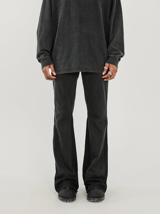 F3F Select Design Stitching Black Flare Jeans