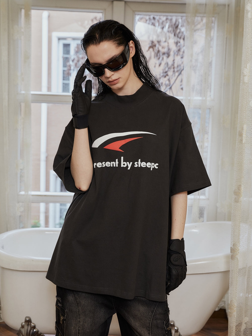 STEEPC Half High Neck Classic Logo Brushed Tee | Face 3 Face