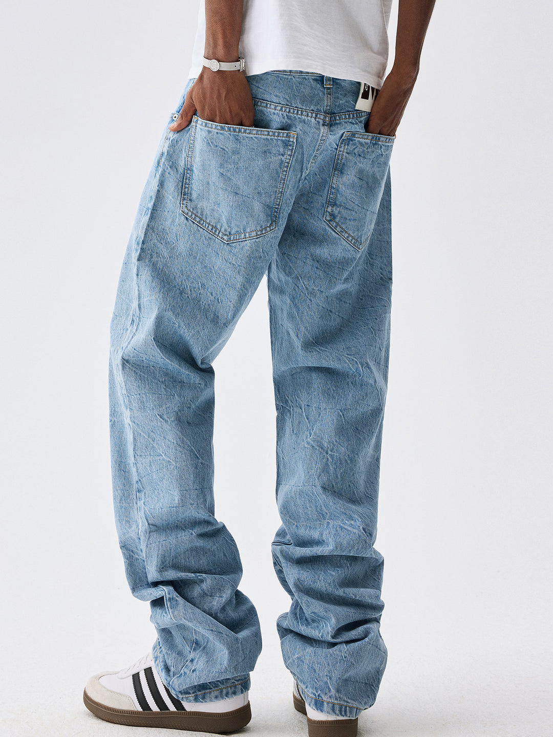 MEDM Flower Ripple Denim Jeans