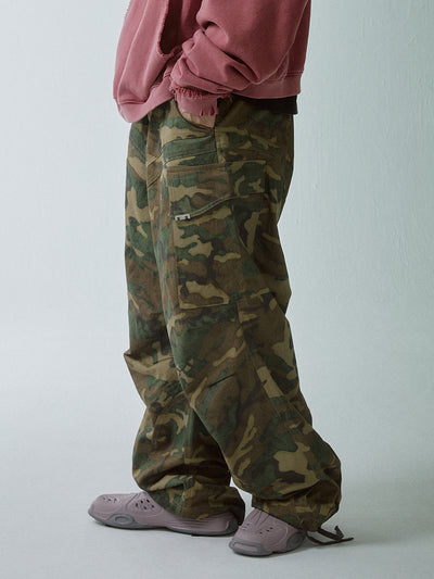 F2CE Pleated Camouflage Work Baggy Cargo Pants | Face 3 Face