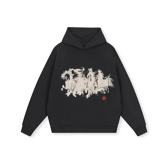 DICETINY Horse Print Washed Hoodie | Face 3 Face