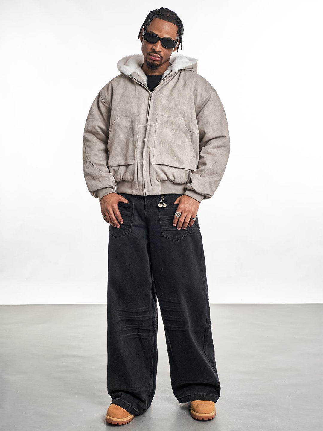 F3F Select Shaggy Fleece Lining 3D Pocket Hoodie Work Jacket | Face 3 Face