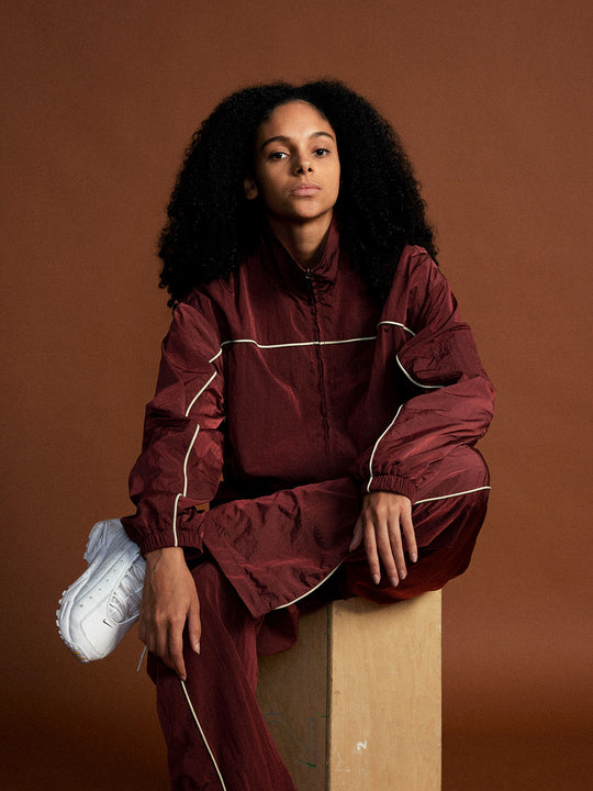 MHARF Burgundy Vintage Sport Windbreaker | Face 3 Face