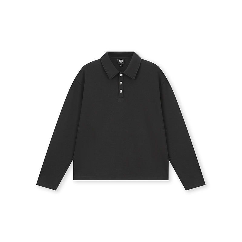 DICETINY Metal Button Long Sleeved Polo Shirt | Face 3 Face