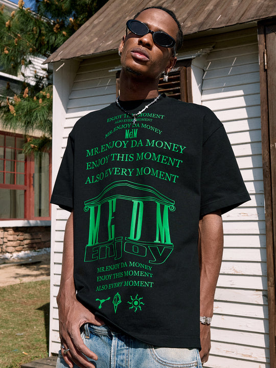 MEDM Letter Full Print Glow In The Dark Tee