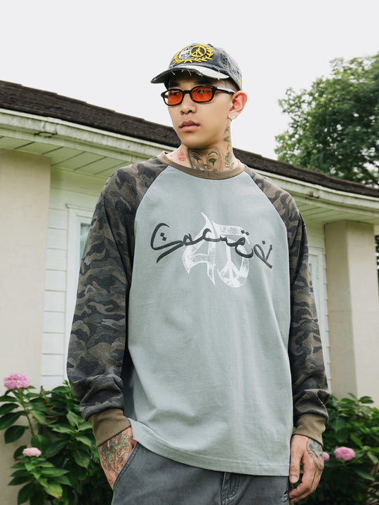 S45 Camouflage Raglan Long Sleeve Tee | Face 3 Face