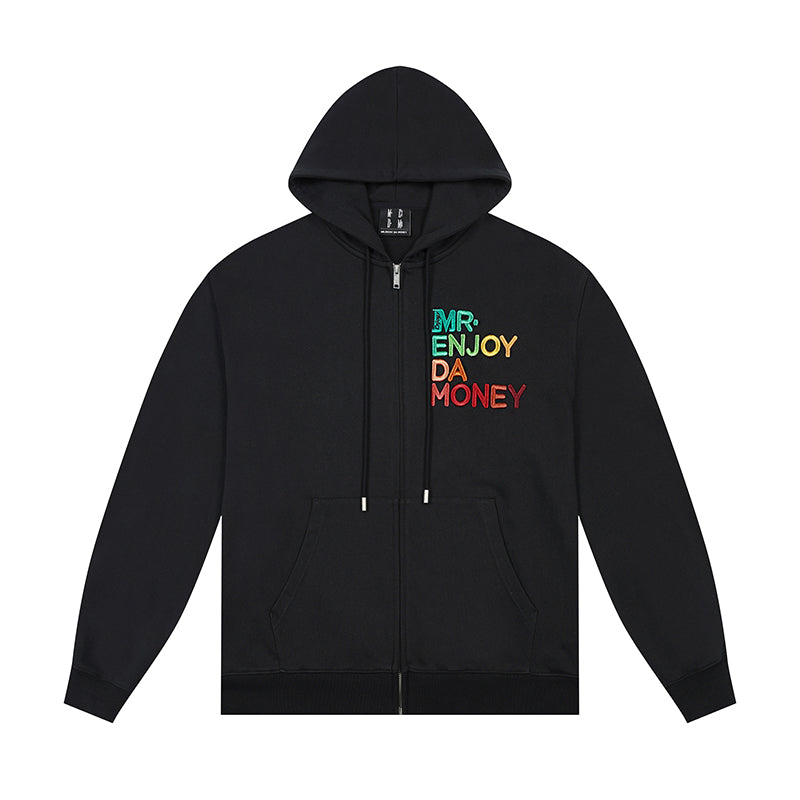 MEDM Rainbow Letter Zip Up Hoodie | Face 3 Face