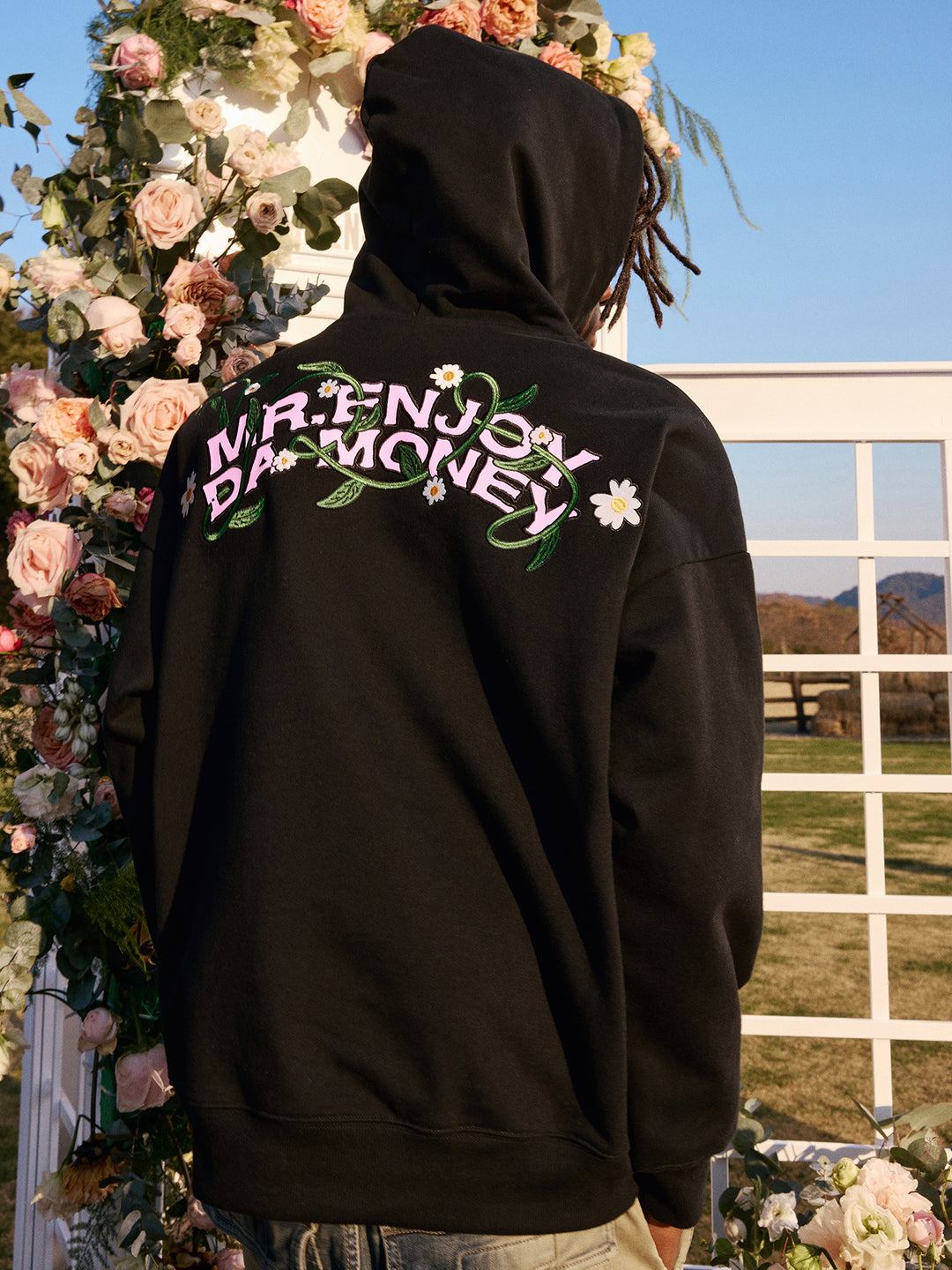 MEDM Embroidered Flowers Hoodie