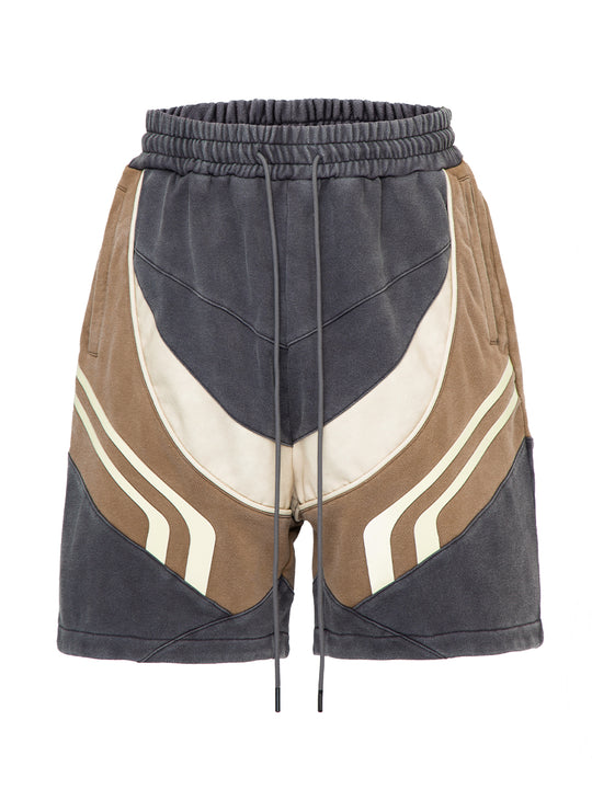 F2CE Distressed Stitching Contrast Sweat Shorts