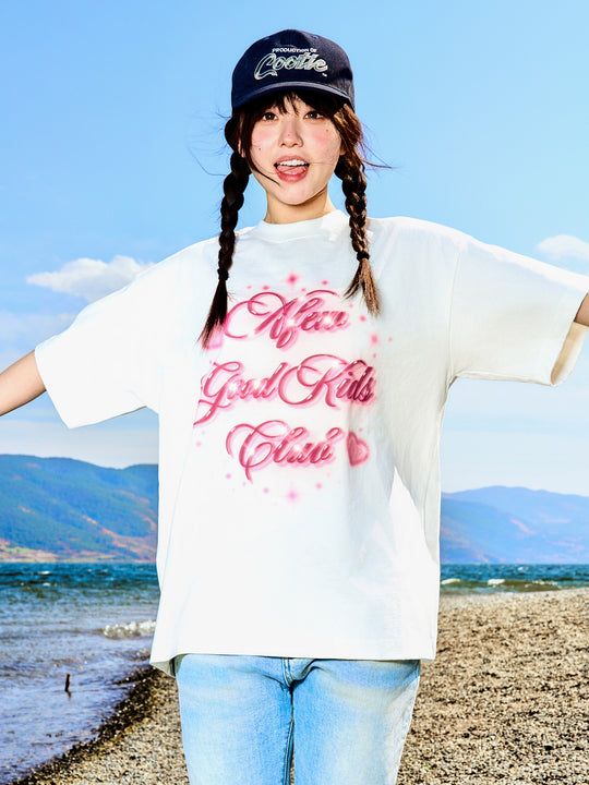 AFGK Swoosh Letter Love Print Tee