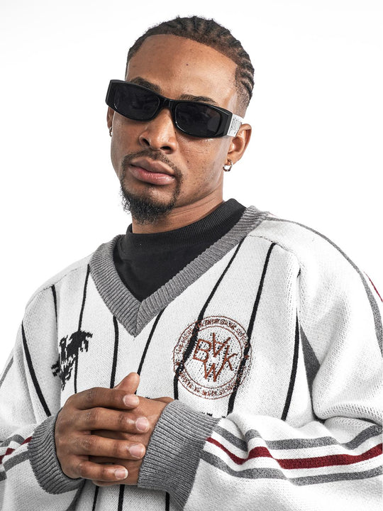 F3F Select Soccer Club Design V-neck Knit Sweater | Face 3 Face