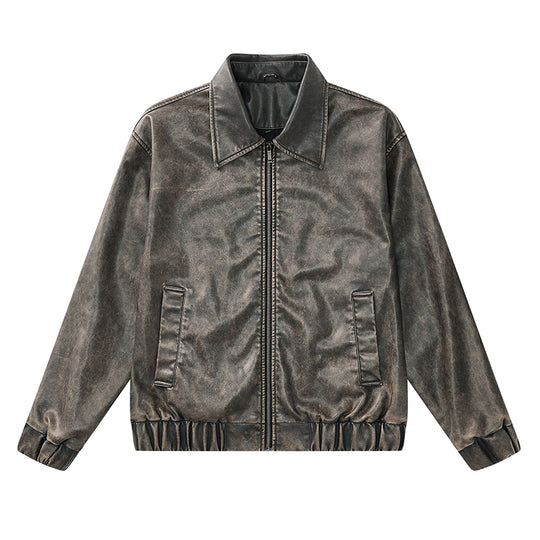 F3F Select Vintage PU Leather Zip Up Jacket | Face 3 Face