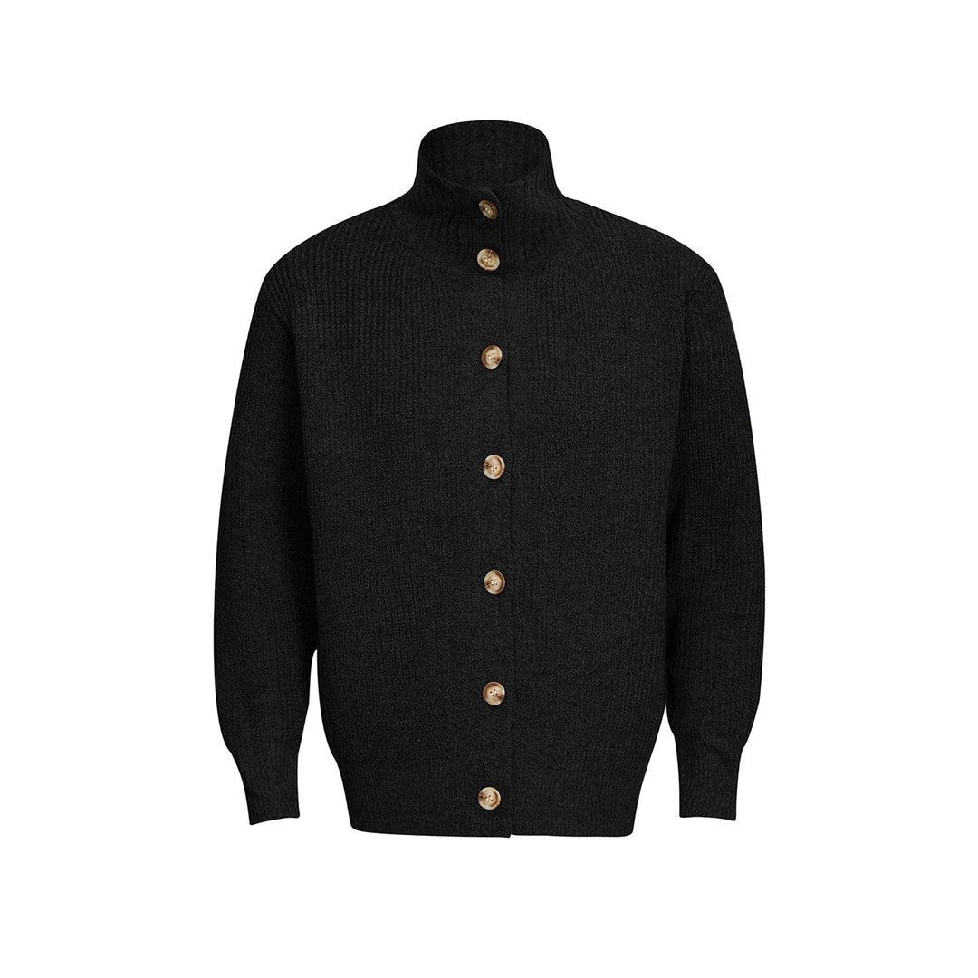 F3F Select High Neck Collar Button Knit Cardigan | Face 3 Face