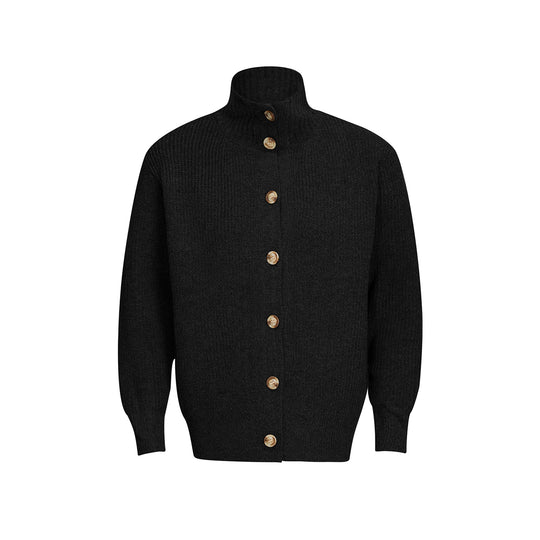 F3F Select High Neck Collar Button Knit Cardigan | Face 3 Face