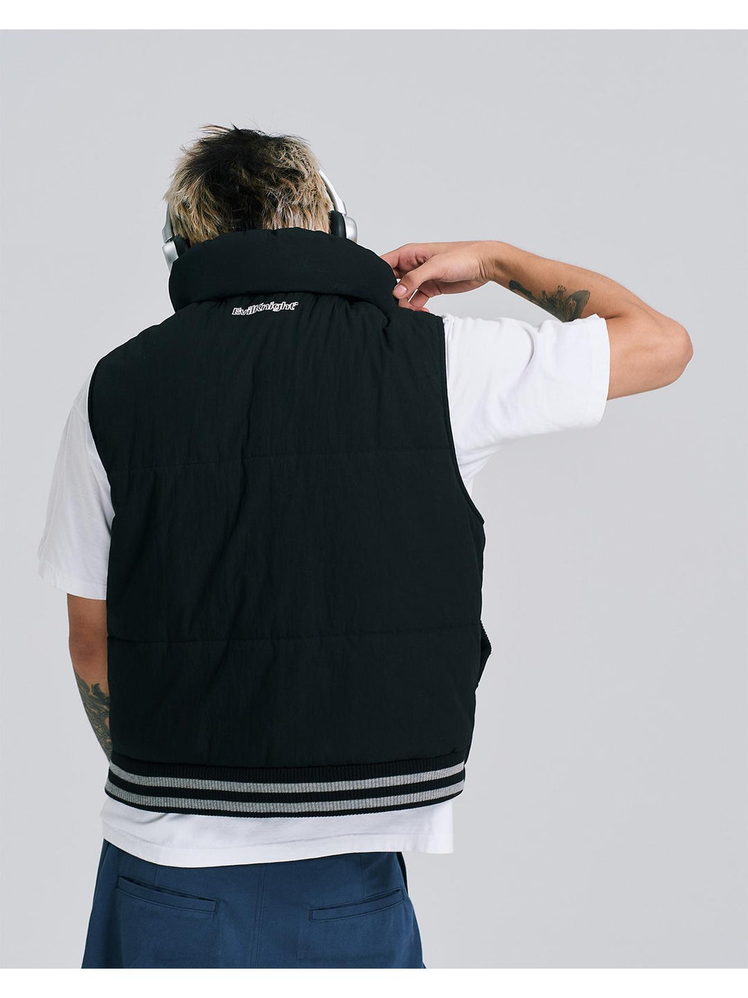 EVILKNIGHT(EK) Pillow Function Stand Up Collar Vest | Face 3 Face