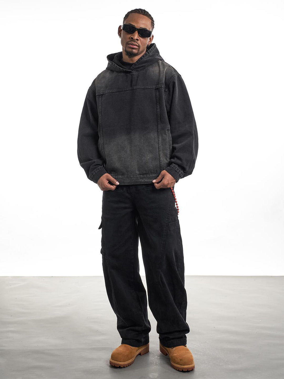 F3F Select Washed Denim Hoodie | Face 3 Face